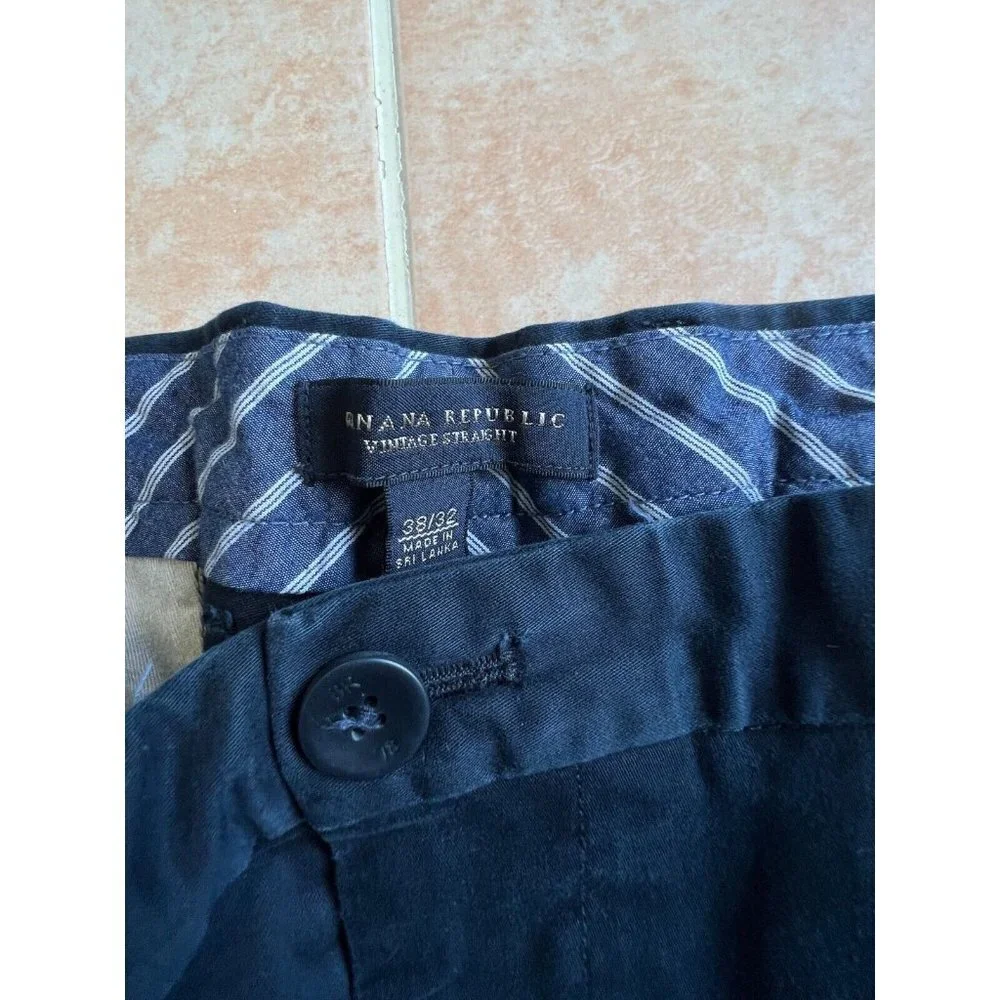 Banana Republic Vintage straight blue navy‎ cotton blend pants Men size 38x29
